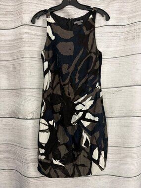 Vince Abstract Print Sleeveless Sheath Dress Size 8